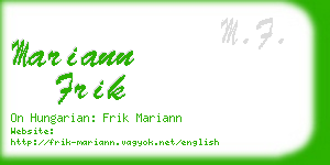 mariann frik business card